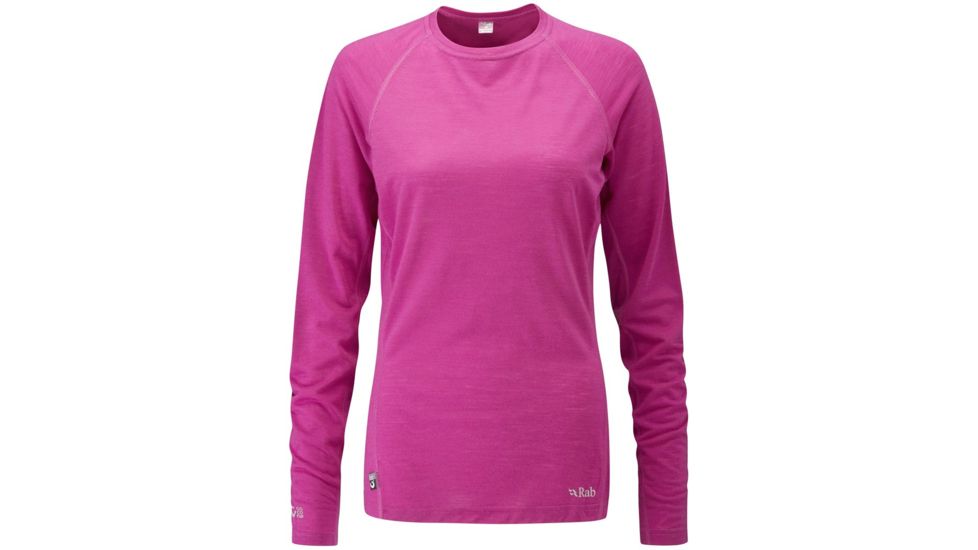 DEMO, Rab Womens MeCo 120 Long Sleeve Tee, Diva, 12, QBT-12-DI-12-DEMO
