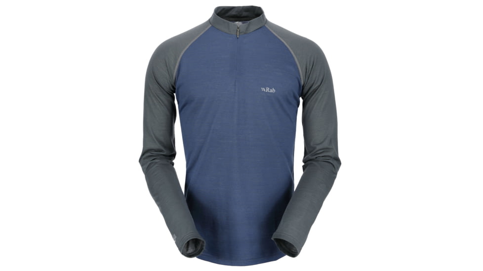 Rab MeCo 140 Long Sleeve Zip Tee - Mens-Pluto/Smoke-Large