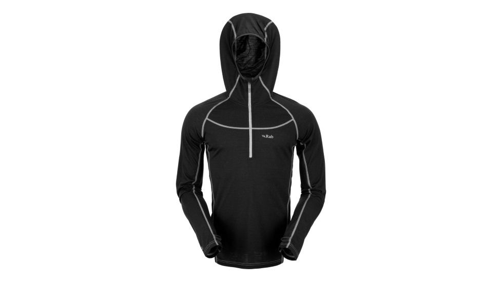 Rab MeCo 165 Hoodie - Men's-Black-Small