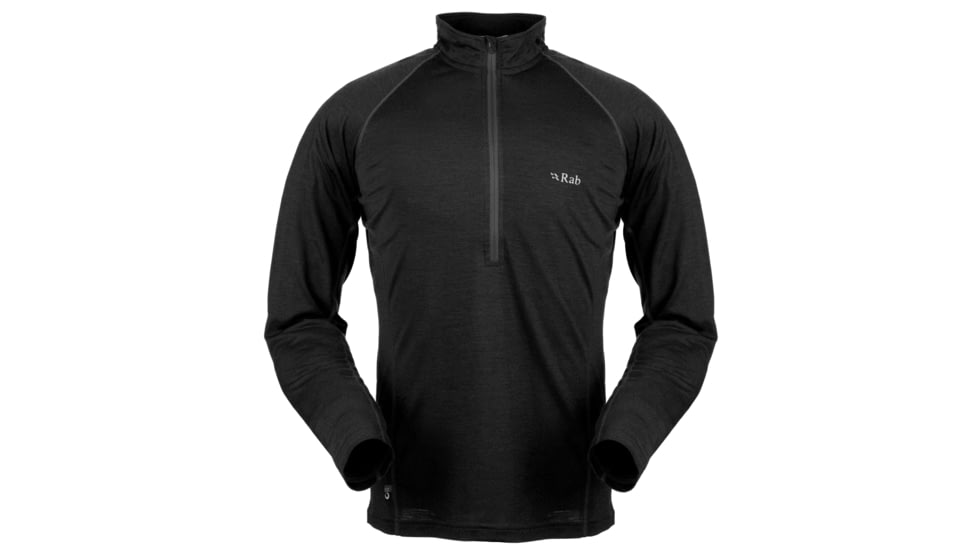 DEMO, Rab Mens MeCo 165 Long Sleeve Zip, Black, Large, QBT-14-BL-L-DEMO