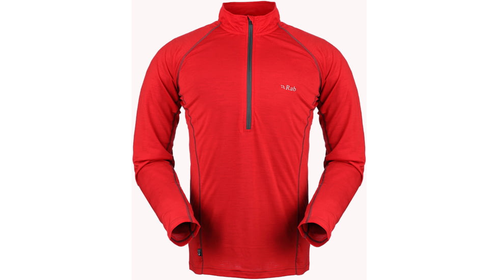 Rab MeCo 165 Long Sleeve Zip Tee - Men's-Carmine-X-Large