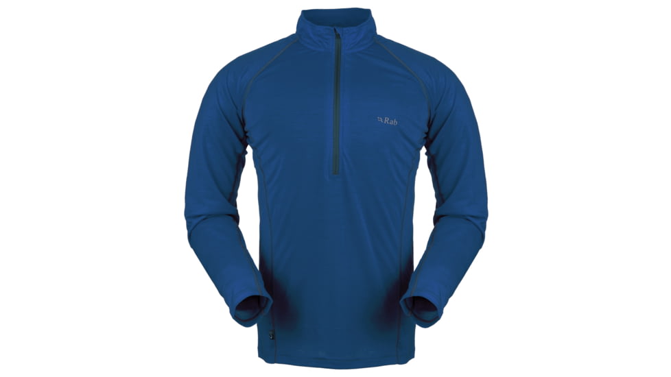 Rab MeCo 165 Long Sleeve Zip Tee - Men's-Ink-Large