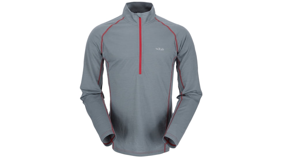 Rab MeCo 165 Long Sleeve Zip Tee - Men's-Smoke-Small