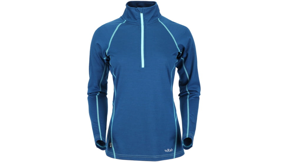 DEMO, Rab Womens MeCo 165 Long Sleeve Zip, Ink, 12, QBT-15-IK-12-DEMO