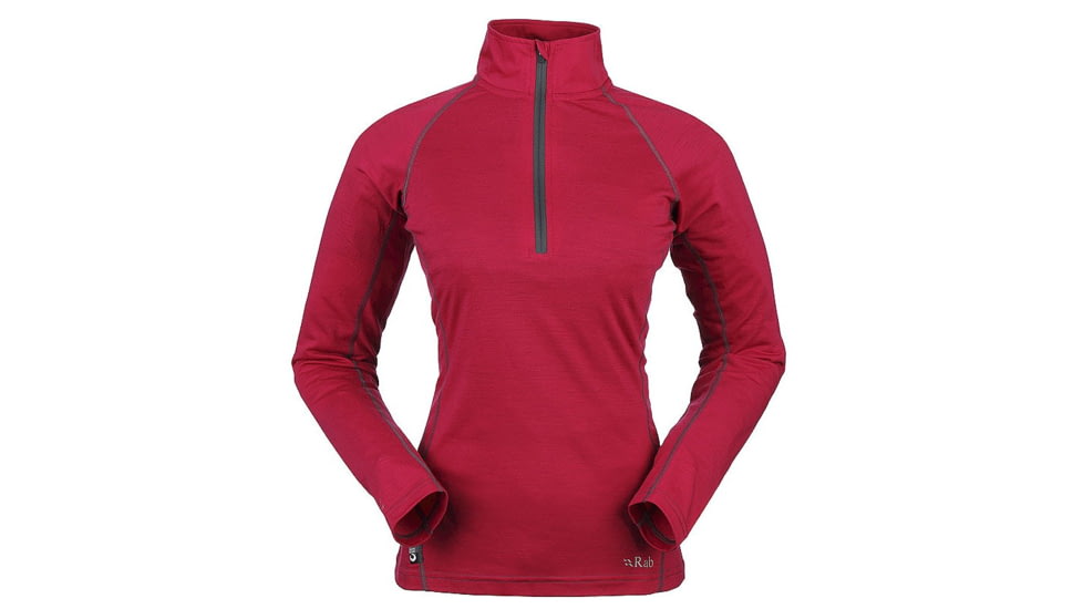 Rab Meco 165 Long Sleeve Zip Tee - Women's-Rose-Medium