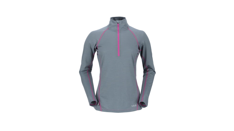 Rab Meco 165 Long Sleeve Zip Tee - Women's-Smoke-Medium