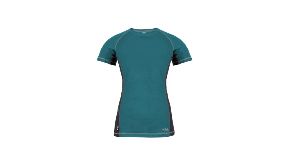 Rab MeCo Base Layer Tee Shirt-Women's-Tee Aqua-Small