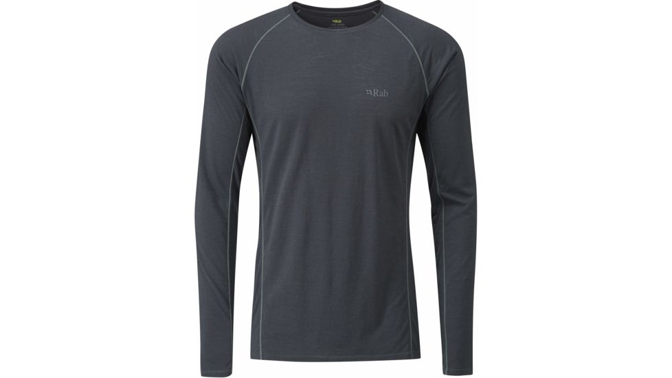 Rab Merino+ 120 Long Sleeve Crew - Men's -Ebony-X-Large