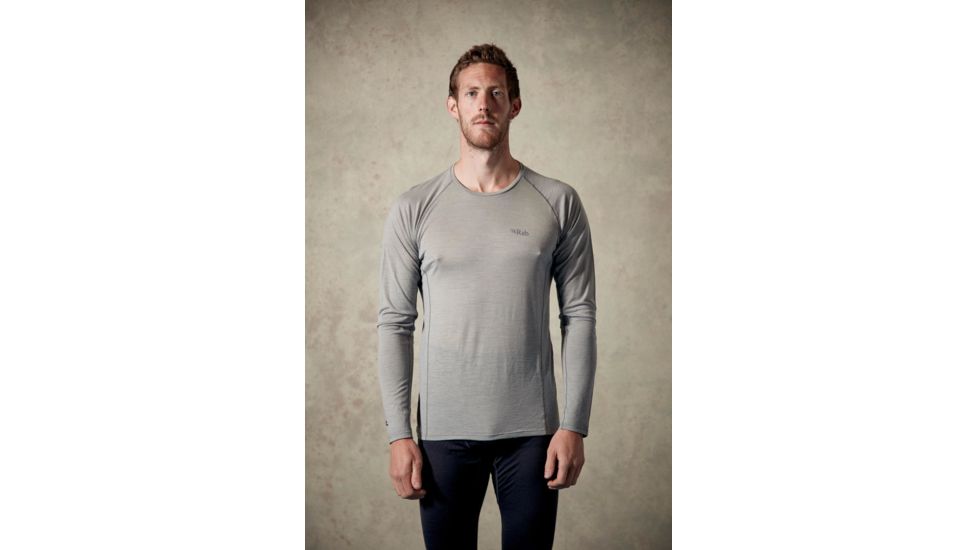 Rab Merino+ 120 Long Sleeve Crew - Mens, Dark Mirage, Extra Small, QBU-17-DM-XS