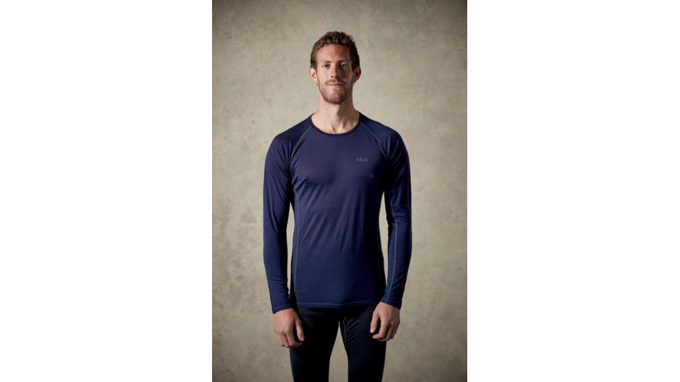 Rab Merino+ 120 Long Sleeve Crew - Mens, Twilight, Extra Small, QBU-17-TW-XS