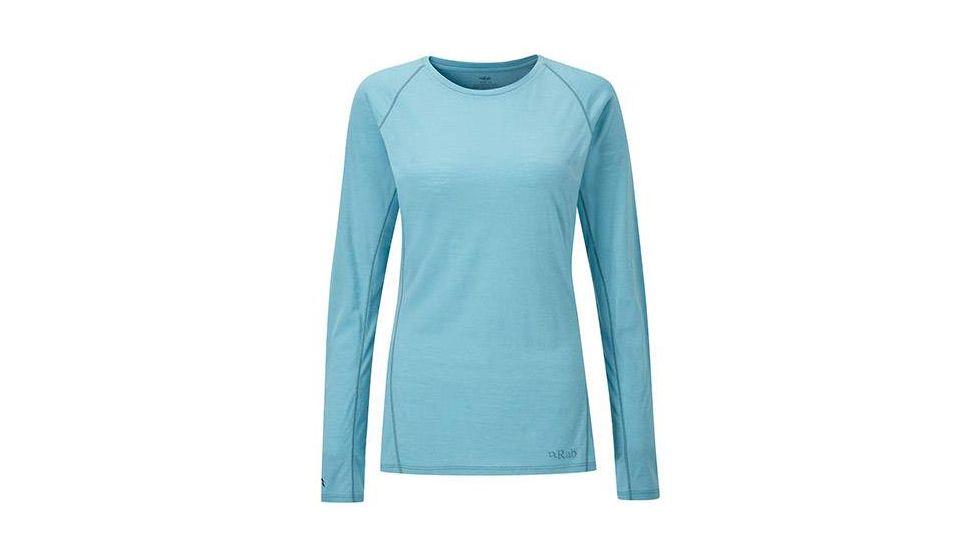 Rab Merino+ 120 Long Sleeve Zip - Womens, Cool Grey, Large, QBU-27-CG-14