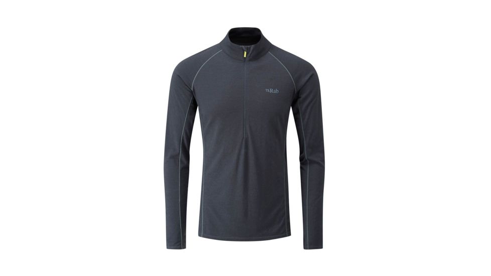 Rab Merino+ 160 Long Sleeve Zip - Mens, Ebony, 2X Large, QBU-30-EB-XXL