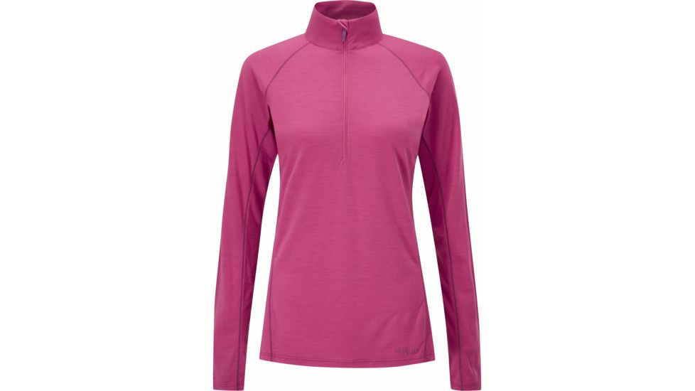 DEMO, Rab Womens Merino+ 160 Long Sleeve Zip, Jam, 12, QBU-31-JA-12-DEMO