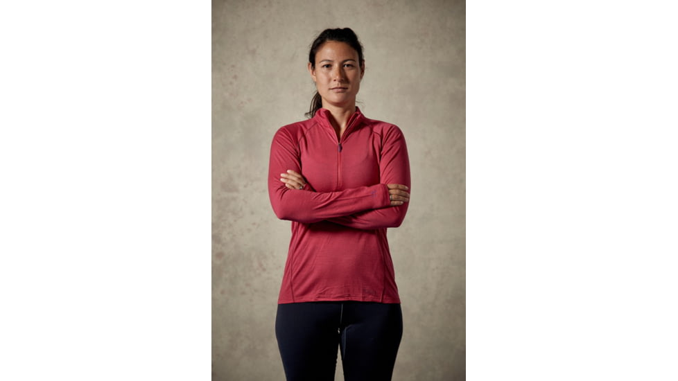 Rab Merino+ 160 Long Sleeve Zip - Womens, Jam, 16, QBU-31-JA-16