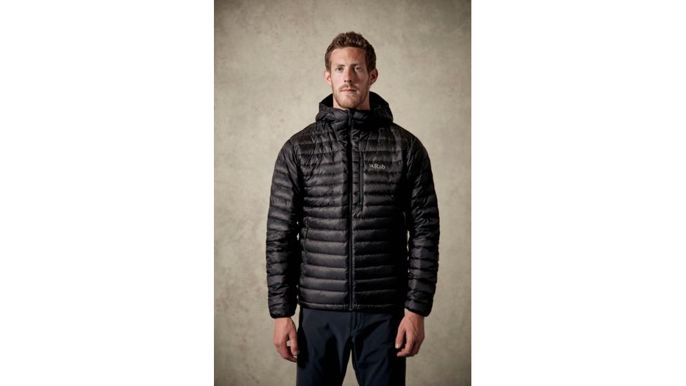 Rab Microlight Alpine Jacket - Men's, Black/Shark, Small, QDA-62-BL-S