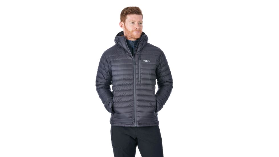 Rab Microlight Alpine Jacket - Men's, Beluga/Dijon, Small, QDA-90-BE-S