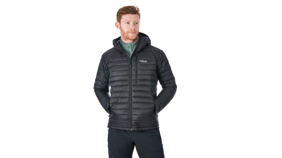 Rab Microlight Alpine Jacket - Men's, Black/Shark, Small, QDA-90-BL-S