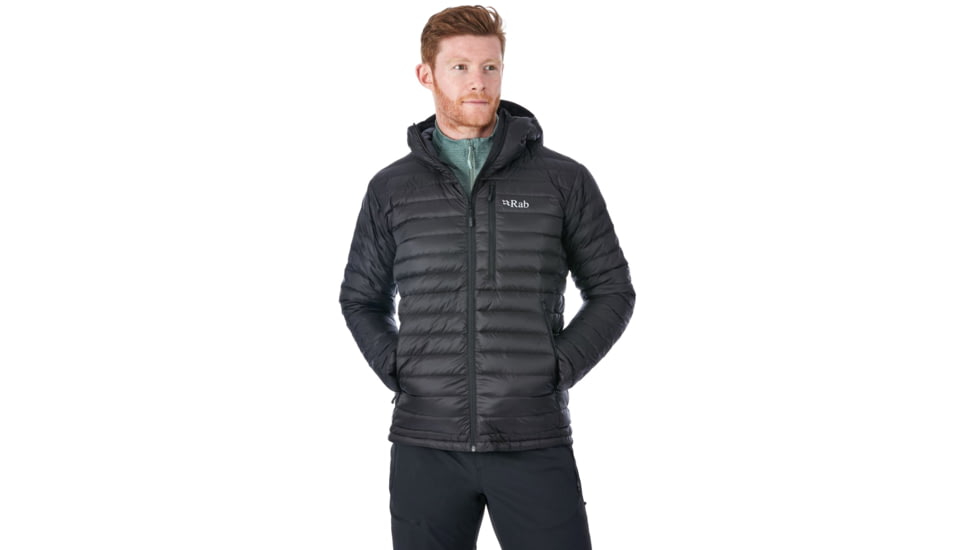 Rab Microlight Alpine Jacket - Mens, Black/Shark, Extra Small, QDA-90-BL-XS