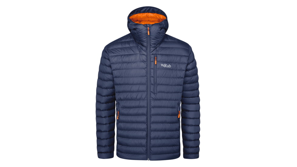 Rab Microlight Alpine Jacket - Men's, Deep Ink/Marmalade, Extra Large, QDB-12-DIM-XLG