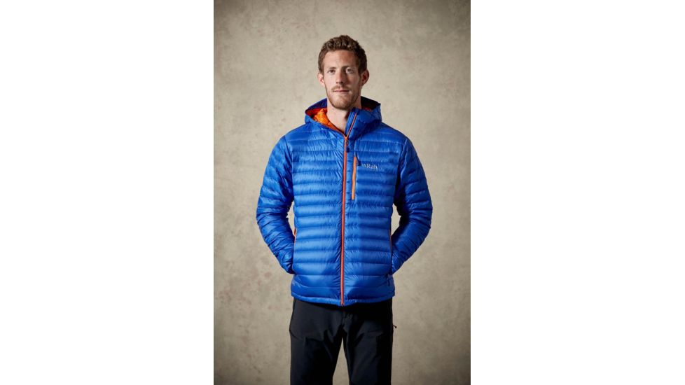 Rab Microlight Alpine Jacket - Mens, Electric/Mango, Extra Small, QDA-62-EL-XS
