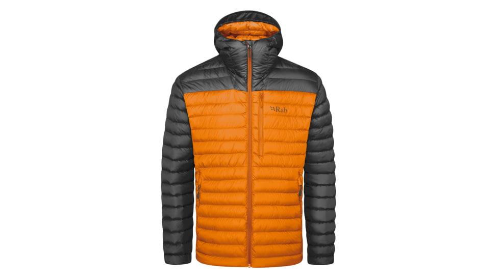 Rab Microlight Alpine Jacket - Men's, Graphene/Marmalade, Medium, QDB-12-GMA-MED