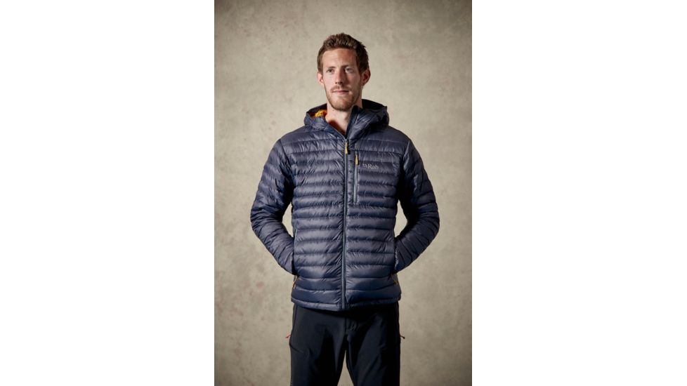 Rab Microlight Alpine Jacket - Mens, Steel/ Dijon, Extra Small, QDA-62-ST-XS