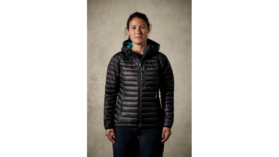 Rab Microlight Alpine Jacket - Women's, 18 UK, Black/Seaglass, QDA-65-BK-18