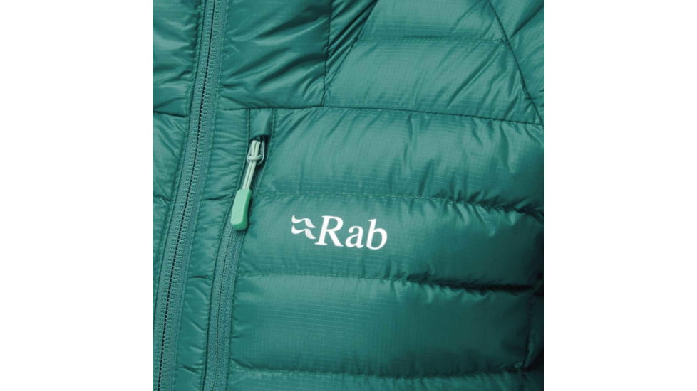 Rab Microlight Alpine Long Jacket - Women's, Atlantis/Cascade, Medium, QDA-93-AT-12