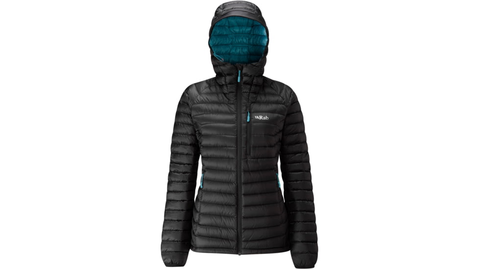 Rab Microlight Alpine Long Jacket - Women's, Black/Sea Glass, 10, 399950
