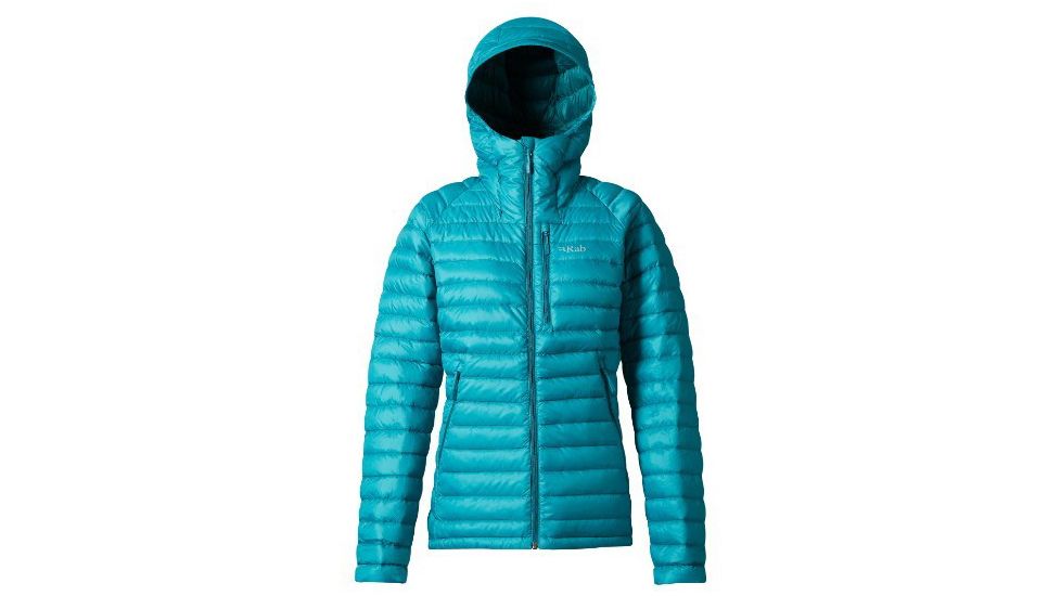 Rab Microlight Alpine Long Jacket - Women's, Serenity/Atlantis, Extra Large, QDA-93-SE-16