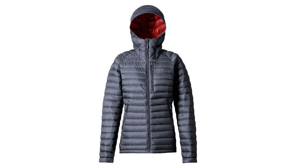 Rab Microlight Alpine Long Jacket - Women's, Steel/Passata, Extra Small, QDA-93-ST-08