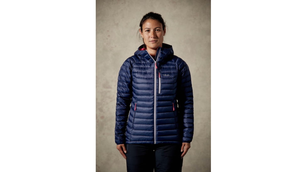 Rab Microlight Alpine Long Jacket - Women's, Twilight/ Fuchsia, 18, QDA-79-TW-18