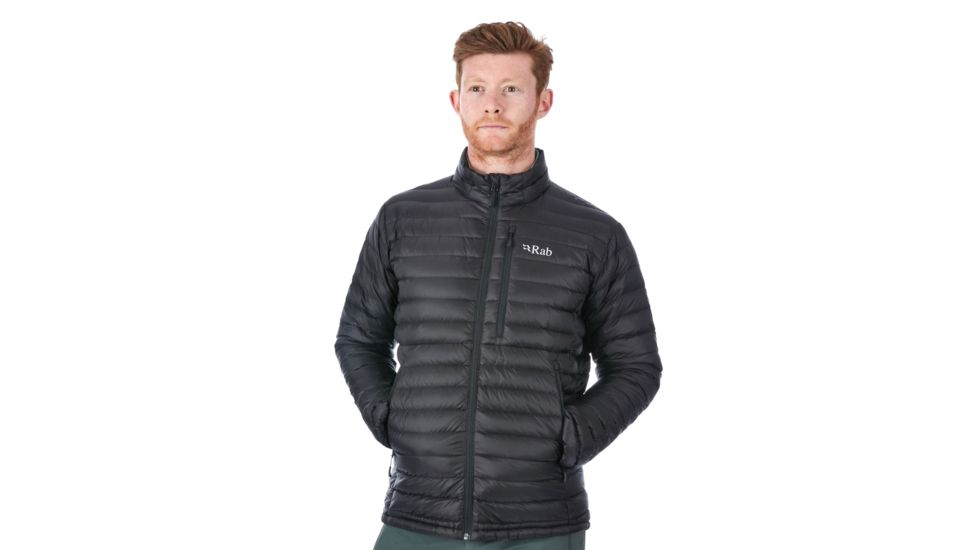 Rab Microlight Jacket - Men's, Black/Shark, Large, QDA-94-BL-L