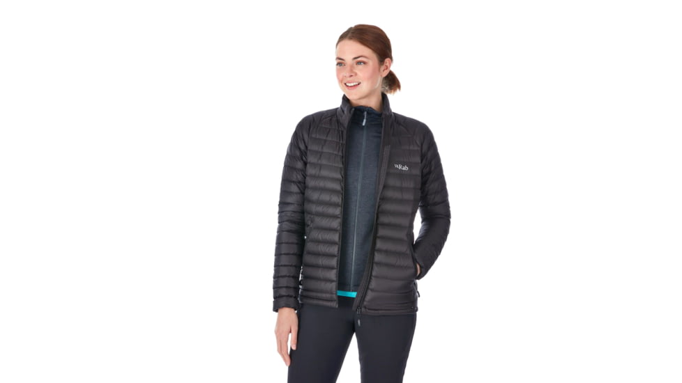 Rab Microlight Jacket - Womens, Black/Seaglass, 12, QDA-95-BL-12