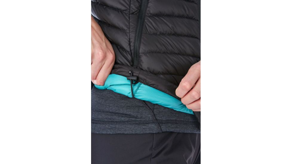 Rab Microlight Vest - Womens, Black/Seaglass, 14, QDA-97-BL-14