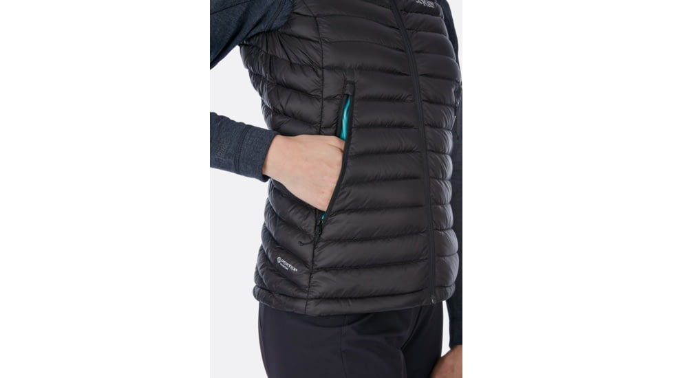 Rab Microlight Vest - Womens, Black/Seaglass, Extra Large, QDA-97-BL-16