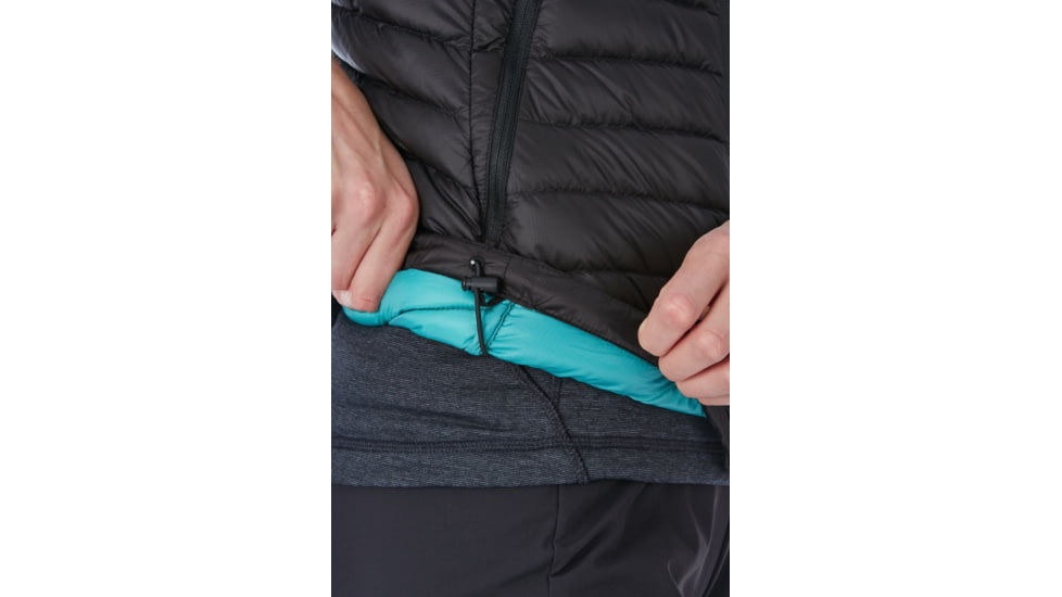 Rab Microlight Vest - Womens, Black/Seaglass, Extra Large, QDA-97-BL-16