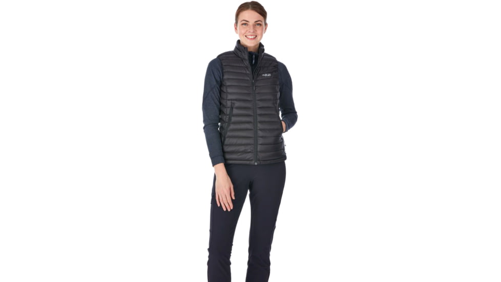 Rab Microlight Vest - Womens, Black/Seaglass, Extra Large, QDA-97-BL-16