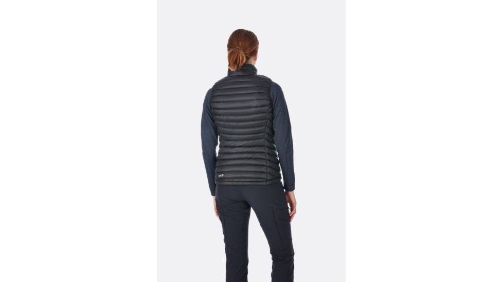 Rab Microlight Vest - Womens, Black/Seaglass, Extra Small, QDA-97-BL-08