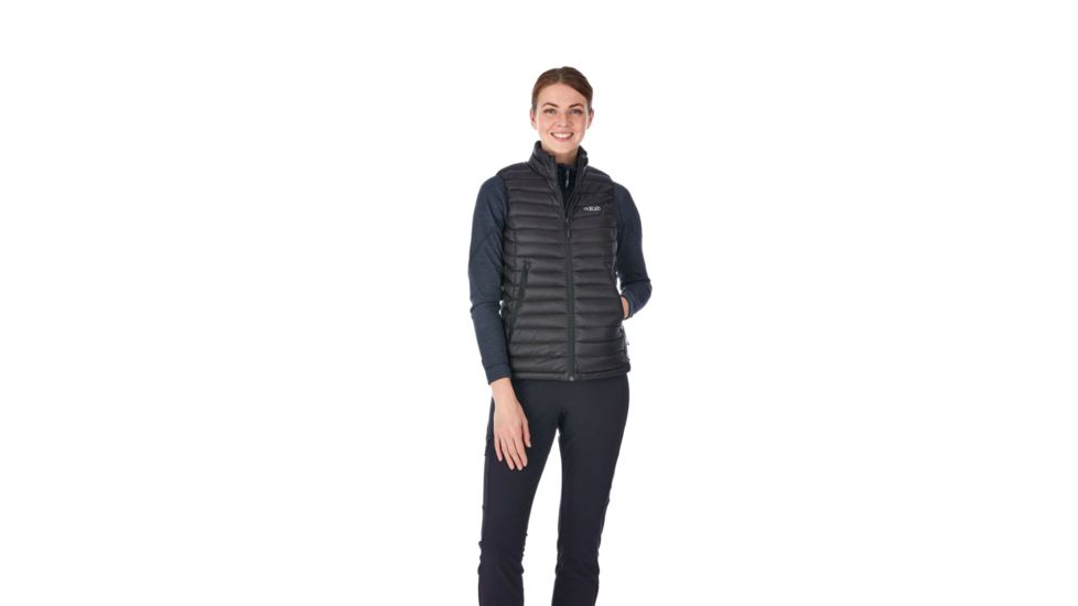 Rab Microlight Vest - Womens, Black/Seaglass, Extra Small, QDA-97-BL-08
