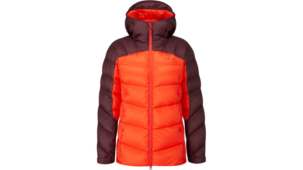 Rab Neutrino Pro Jacket - Women's, Deep Heather/Red Grapefruit, Extra Small, QDN-96-DER-08