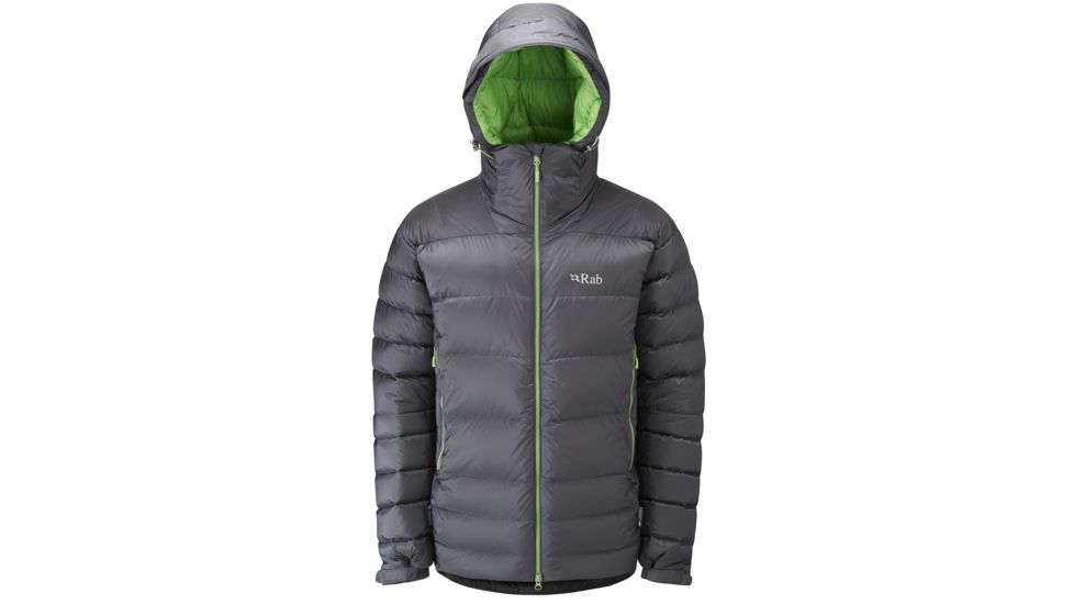DEMO, Rab Mens Positron Jacket, Graphene/Wasabi, Large, QDN-49-GP-L-DEMO