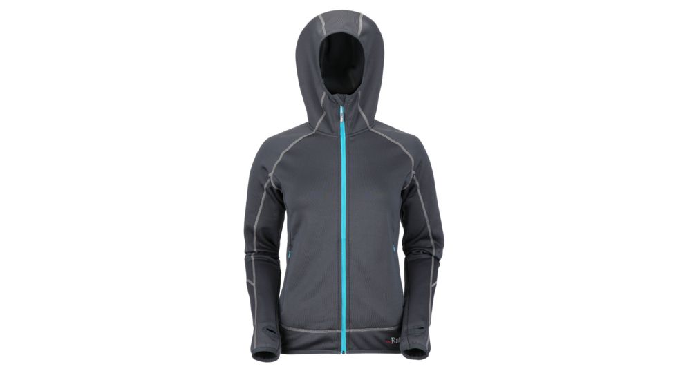 DEMO, Rab Womens Power Stretch Hoodie, Beluga, 12, QFE-48-BE-12-DEMO