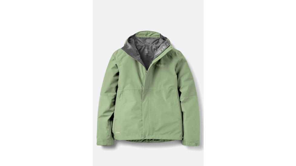 Rab Downpour Jacket - Women's, Dark Fig Green, 16/Extra Large, QWI-07-DFG-16