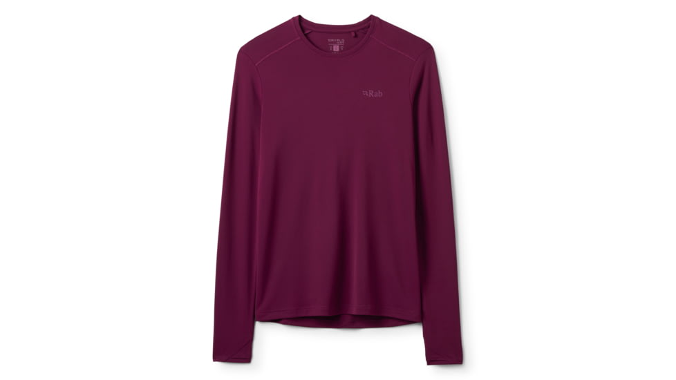 Rab Force Long Sleeve Tee - Women's, Mulberry, 12/Medium, QCC-23-MUL-12