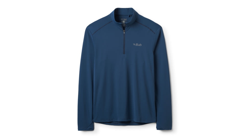 Rab Force Long Sleeve Zip - Men's, Tempest Blue, Large, QCC-39-TMB-LRG