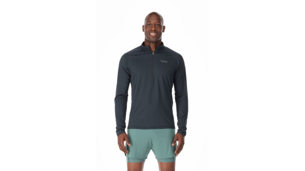 Rab Sonic Long Sleeve Zip - Mens, Beluga, Extra Large, QBL-03-BEL-XLG