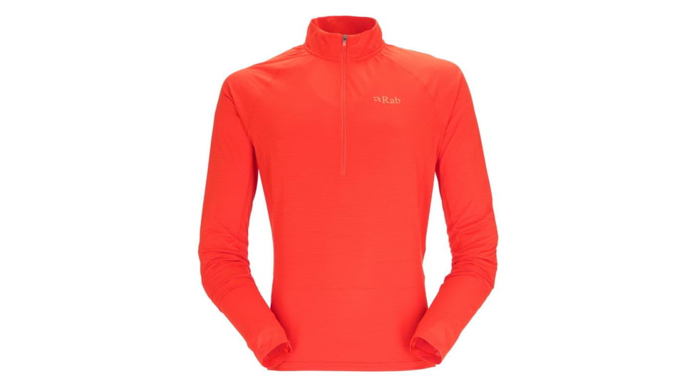 Rab Sonic Long Sleeve Zip - Men's, Firecracker, Large, QBL-03-FCR-LRG