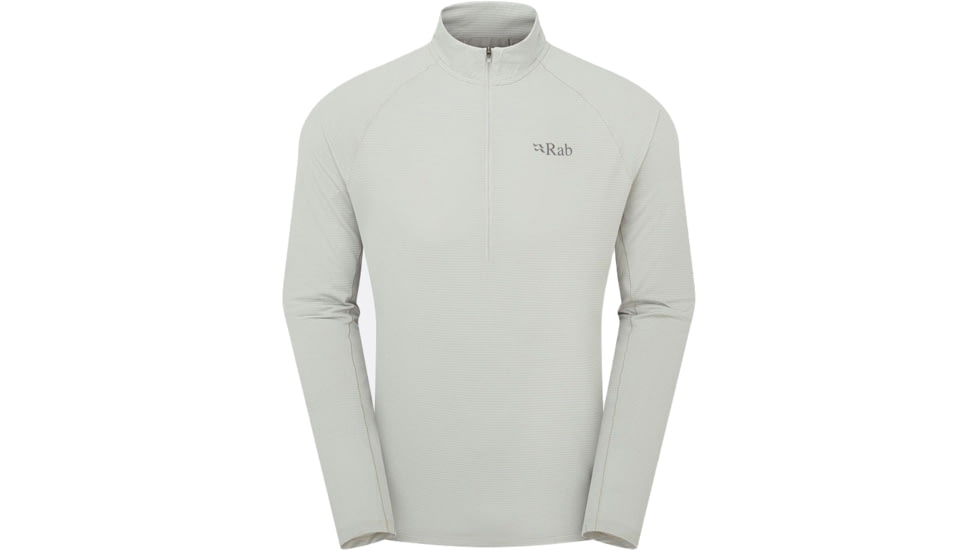 Rab Sonic Long Sleeve Zip - Men's, Light Zinc, Medium, QBL-03-LZN-MED