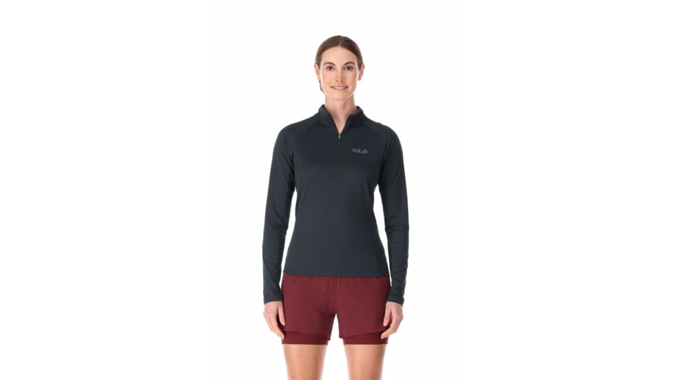 Rab Sonic Long Sleeve Zip - Womens, Beluga, 10, QBL-04-BEL-10